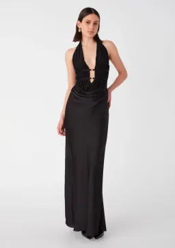 Misha Celine Mesh and Satin Gown Black Size 12 for rent on The Volte - image 1