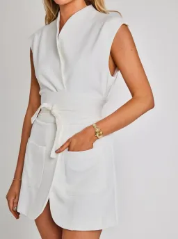 Odd Muse The Ultimate Muse Sleeveless Mini Dress W/Belts in White Size M (AU 10) for rent on The Volte - image 3
