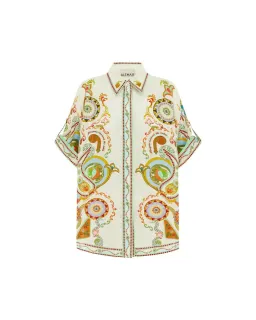 Alemais Pinball Linen Shirt and Short Set Print Size AU 8  for rent on The Volte - image 5