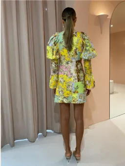 Alemais Matilde Puff Sleeve Mini Dress in Multi Size 10 for rent on The Volte - image 2