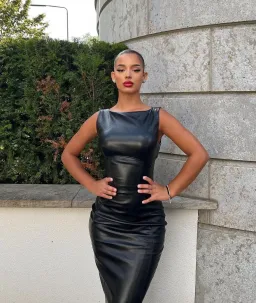 House of CB Sahara Vegan Leather Maxi Dress Black Size M / AU 10 for rent on The Volte - image 2