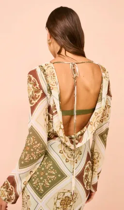 Hansen & Gretel Sundra Slip Dress in Evergreen Tile Size XL / AU 12 for rent on The Volte - image 3