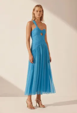 Shona Joy Margot One Shoulder Midi Dress in Aqua Size 8 for rent on The Volte - image 2