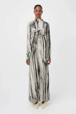 Camilla and Marc Arch Long Sleeve Midi Dress in Black Print Size 8 for rent on The Volte - image 1