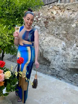 Scanlan Theodore Italian Watercolour Skirt and top in Cobalt Size AU 8 for rent on The Volte - image 3