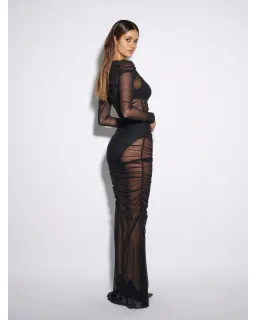 Effie Kats Rhodes Maxi Dress In Black Mesh Size AU 10 for rent on The Volte - image 2