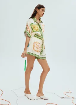 Alemais Porcelain Silk Shirt Size 6 and Shorts Size 4 Set Multi  for rent on The Volte - image 5