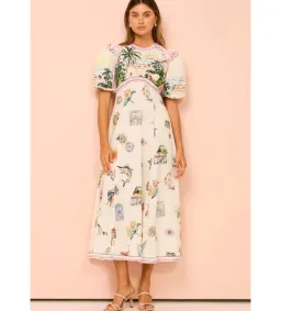 Alemais Sunset Midi Dress Multi Print  Size 12 for rent on The Volte - image 1