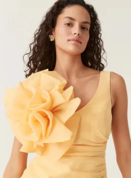 Aje Energy Mini Dress in Marigold Size 8  for rent on The Volte - image 3