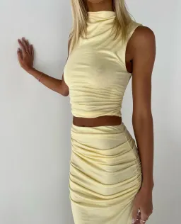 Venroy Draped Jersey Set Yellow Size AU L / 10-12 for rent on The Volte - image 4