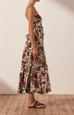 Shona Joy Catalina Lace Up Backless Midi Dress Print Size 8 for rent on The Volte - image 3