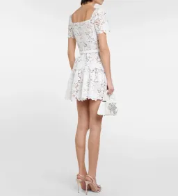 Self Portrait Bridal Lace Mini Dress White Size AU 8 for rent on The Volte - image 3