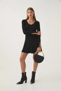 Aje Zeitgeist Knit Mini Dress Black Size M / AU 10 for rent on The Volte - image 1