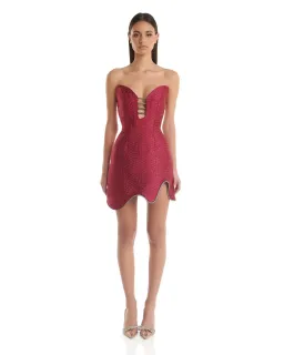 Eliya The Label Lotus Mini Dress Burgundy Size M / AU 10 for rent on The Volte - image 1