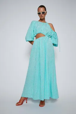 Scanlan Theodore Gingham Drawstring Dress Mint Size 10 for rent on The Volte - image 2