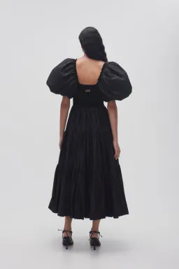 Aje Casa Puff Sleeve Midi Dress Black Size 14 for rent on The Volte - image 2