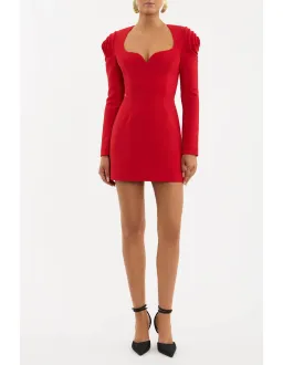 Rebecca Vallance Karina Long Sleeve Mini Dress Red Size 12 for rent on The Volte - image 1