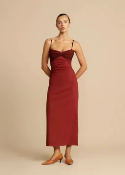 Arcina Ori Kinsley Dress Wine Size S / AU 8 for rent on The Volte - image 4