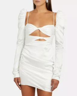 The Bar Twist Mini Dress Ivory Size AU 6 for rent on The Volte - image 3
