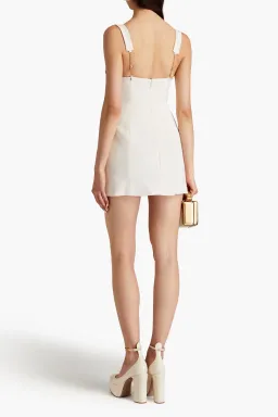 Area Crystal Claw Mini Dress Ivory White Size AU 8  for rent on The Volte - image 3