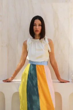 Frank & Dollys Casa Raya Cotton Reversible Fringe Maxi Dress Multi Size XS / AU 6 for rent on The Volte - image 6