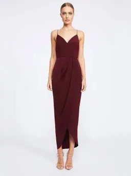 Shona Joy Core Cocktail Dress Burgundy Size 8  for rent on The Volte - image 1