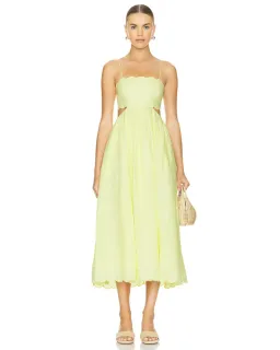 Zimmermann Halliday Scallop Midi Dress Yellow Size 1 / AU 10 for rent on The Volte - image 1