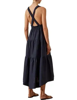 Shona Joy Ligia Plunged Cross Back Midi Dress in Navy Size AU 8 for rent on The Volte - image 2
