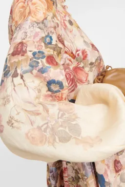 Zimmermann Luminosity Buttoned Midi Dress in Morisot Cream Floral Print Size 0 / AU 8 for rent on The Volte - image 3