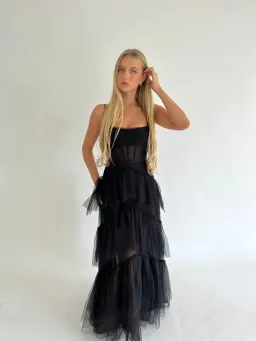 BCBGMAXAZRIA Corset Tulle Gown Black Size 0 / AU 6 for rent on The Volte - image 1