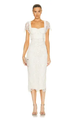 Cream Rose Lace Midi Dress for rent on The Volte - image 1
