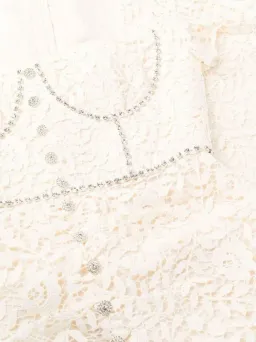 Cream Rose Lace Midi Dress for rent on The Volte - image 4