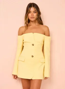 Sir The Label Sandrine Tailored Mini Dress Limone Size 0/Au 6  for rent on The Volte - image 1