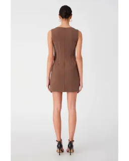 MISHA Micha Mini Dress Brown Size 12 for rent on The Volte - image 3