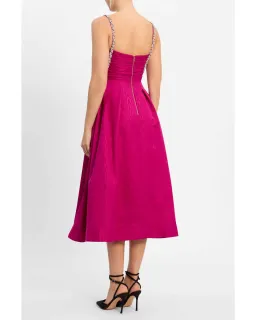 Rebecca Vallance Cynthia Midi Dress Fuchsia Size AU 10 for rent on The Volte - image 3