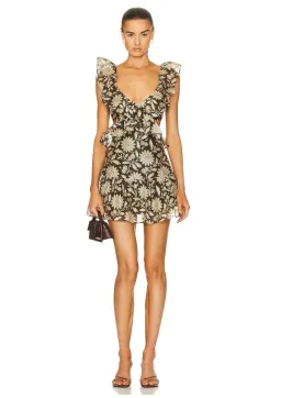 Sir the Label Xanita Frill Mini Dress Floral Size 1 / AU 8 for rent on The Volte - image 1