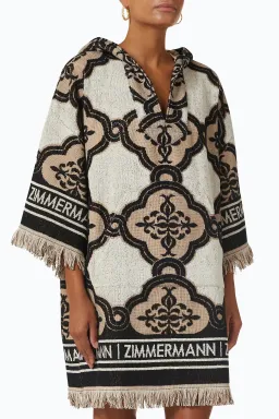 Zimmermann Clover Terry Towel Mini Dress in Cream Black Size 2 / AU 12  for rent on The Volte - image 2
