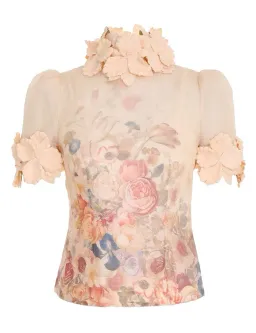 Zimmermann Luminosity Liftoff Flower Top & Midi Skirt Set Morisot Cream Print Size 1 / AU 10 for rent on The Volte - image 4