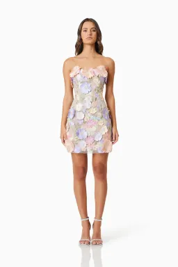 Elliatt Arabella Strapless Mini Dress Floral Size S / AU 8 for rent on The Volte - image 1