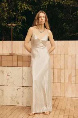 Manning Cartell High Voltage Slip Dress Nude Silver Size 10 for rent on The Volte - image 1