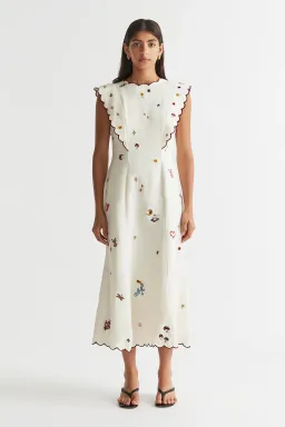 Antipodean Queen of Hearts Panelled Midi Dress Multi Size 10 for rent on The Volte - image 1