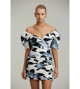 C/MEO Collective Ambient New Direction Mini Dress Black Botanic Size 14 for rent on The Volte - image 4
