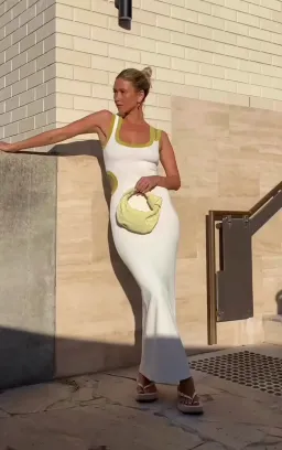 Sir The Label Evalina Cut Out Dress White/Citrus Size 1 / AU 8 for rent on The Volte - image 3