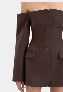 Sir the Label Sandrine Tailored Mini Dress in Chocolate Brown Size 1 / AU 8 for rent on The Volte - image 11