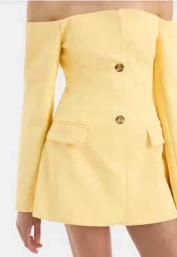 Sir the Label Sandrine Tailored Mini Dress in Limone Size 1 / AU 8 for rent on The Volte - image 12