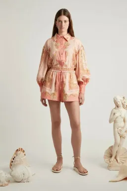 Alemais Ursula Shirt and Short Set Pink Size AU 14 for rent on The Volte - image 1