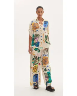 Alemais Soleil SIlk Shirt and Pant Set Print Size AU 14 for rent on The Volte - image 1