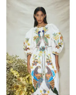 Alemais Effie Puff Sleeve Midi Dress Multi Size AU 12 for rent on The Volte - image 3