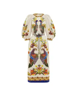 Alemais Effie Puff Sleeve Midi Dress Multi Size AU 12 for rent on The Volte - image 4