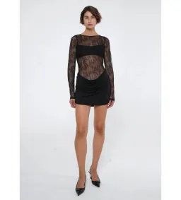Benni Yana Lace Mini Dress Black Size 6 for rent on The Volte - image 1